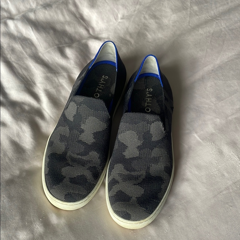 Rothy’s black/grey camo slip on